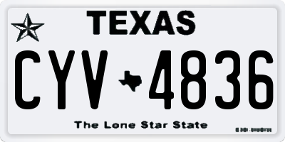 TX license plate CYV4836