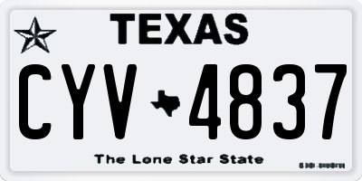 TX license plate CYV4837