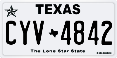 TX license plate CYV4842