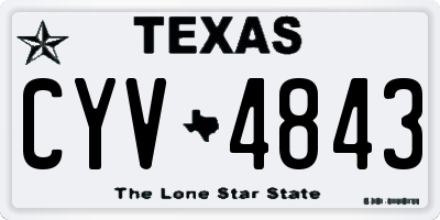 TX license plate CYV4843