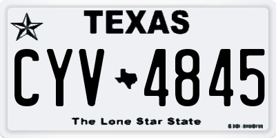 TX license plate CYV4845