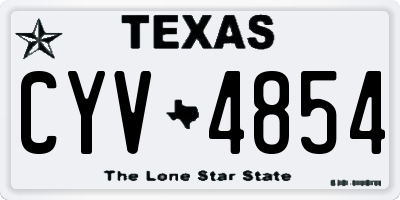 TX license plate CYV4854