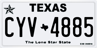 TX license plate CYV4885