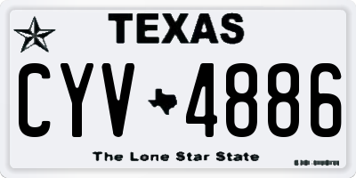 TX license plate CYV4886