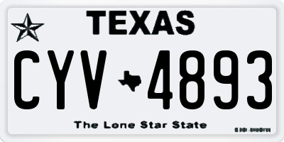 TX license plate CYV4893