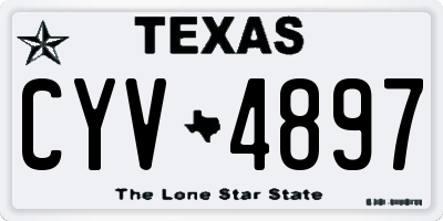 TX license plate CYV4897