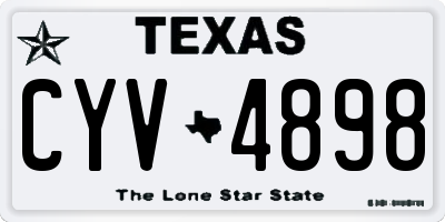 TX license plate CYV4898