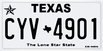 TX license plate CYV4901