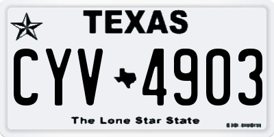 TX license plate CYV4903