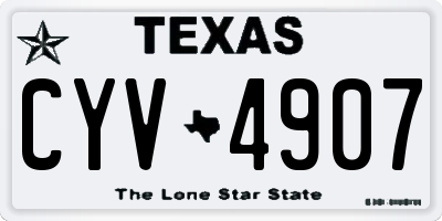 TX license plate CYV4907