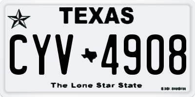 TX license plate CYV4908