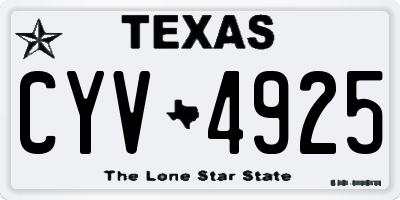 TX license plate CYV4925