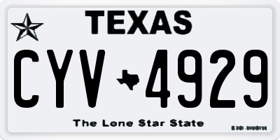 TX license plate CYV4929