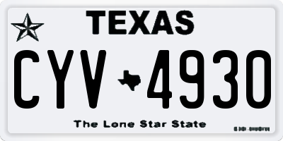 TX license plate CYV4930