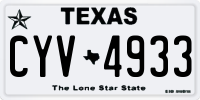 TX license plate CYV4933