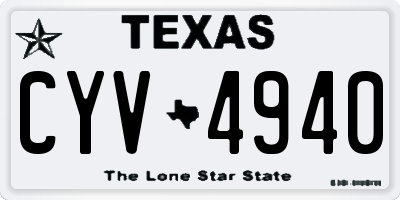 TX license plate CYV4940