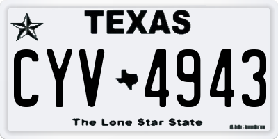 TX license plate CYV4943
