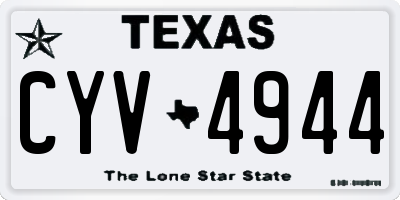 TX license plate CYV4944