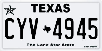 TX license plate CYV4945