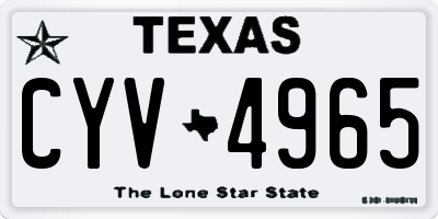 TX license plate CYV4965
