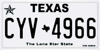 TX license plate CYV4966