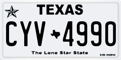 TX license plate CYV4990