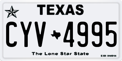 TX license plate CYV4995