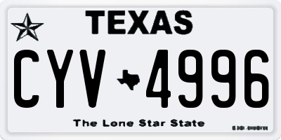 TX license plate CYV4996