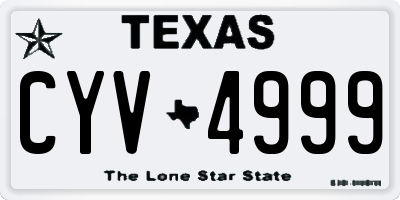 TX license plate CYV4999