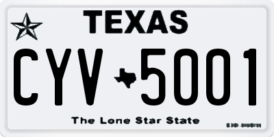 TX license plate CYV5001