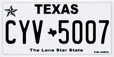 TX license plate CYV5007