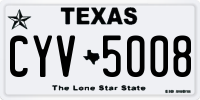 TX license plate CYV5008
