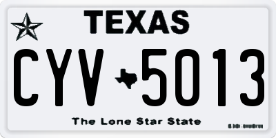 TX license plate CYV5013