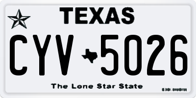 TX license plate CYV5026
