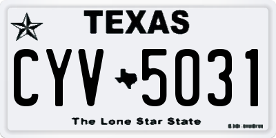 TX license plate CYV5031