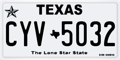 TX license plate CYV5032