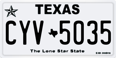 TX license plate CYV5035