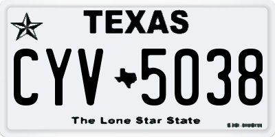 TX license plate CYV5038