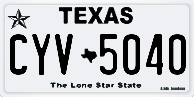 TX license plate CYV5040