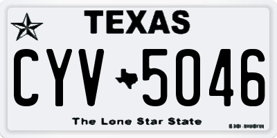 TX license plate CYV5046