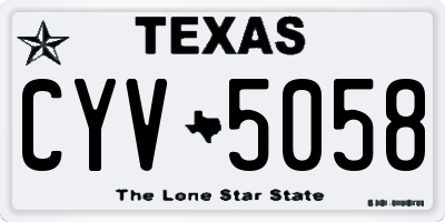 TX license plate CYV5058