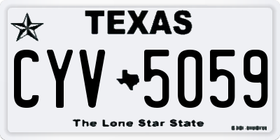 TX license plate CYV5059