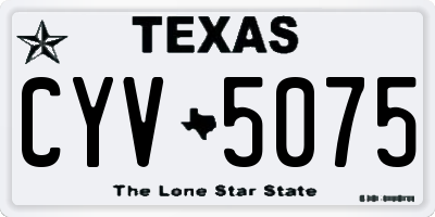 TX license plate CYV5075