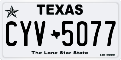 TX license plate CYV5077