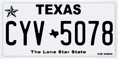 TX license plate CYV5078