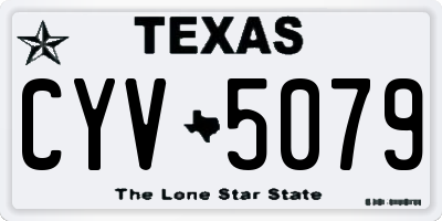 TX license plate CYV5079