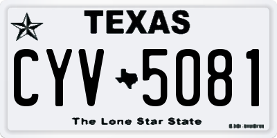 TX license plate CYV5081
