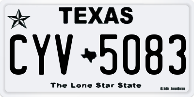 TX license plate CYV5083
