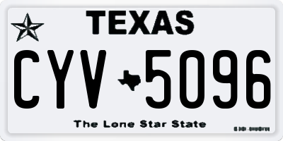 TX license plate CYV5096