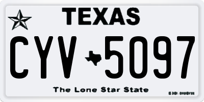 TX license plate CYV5097